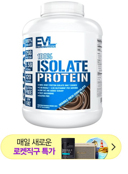 EVLUTIONNUTRITION 아이솔레이트 프로틴 더블 리치 초콜릿 맛, 2.268kg, 1개