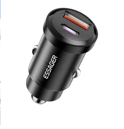 Essager 45W 고속충전 PD3.0+QC 3.0 듀얼포트 차량용 충전기 30W