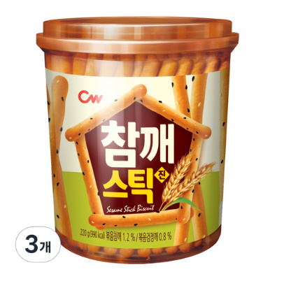 청우식품 참깨스틱 진, 220g, 3개