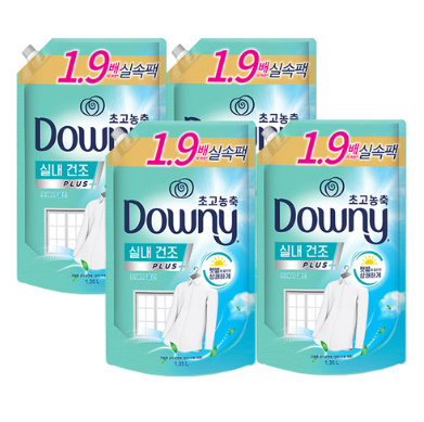다우니 엑스퍼트 실내건조 섬유유연제 리필, 1.35L, 4개