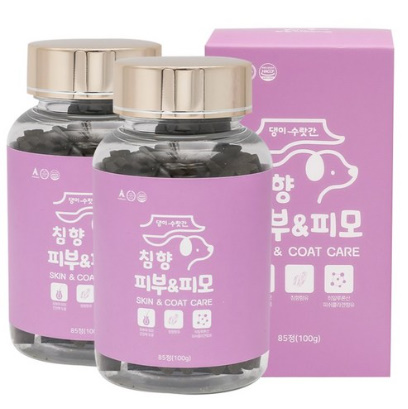 강아지 피부병 곰팡이성 피부염 피부영양제 발습진 아토피 모낭충 댕이수랏간 침향 피부&피모 100g, 2개
