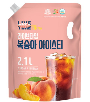 [태웅식품본사] 라이브타임 복숭아아이스티, 2.1L, 1개
