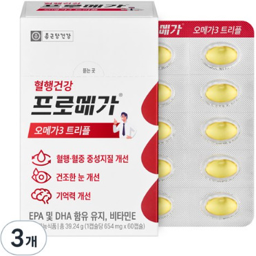 프로메가 오메가3 트리플 장용성 39.24g, 60정, 3개