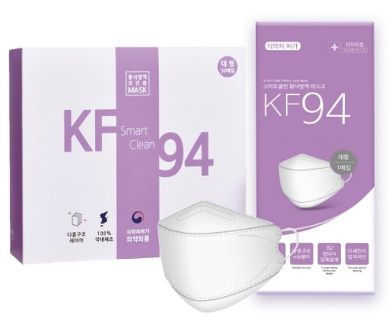 스마트클린 황사방역 마스크 대형 KF94 흰색, 50개입, 흰색, 1개